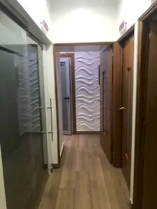 ممر عيادة Professional Dental Care Clinic بتصميم حديث من الخشب والزجاج
