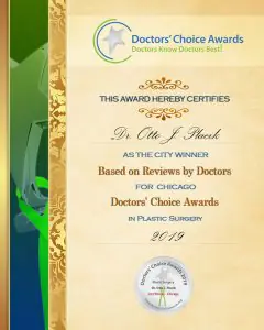 Certificado Doctors' Choice Award para Dr Otto Placik, cirugía plástica Chicago 2019