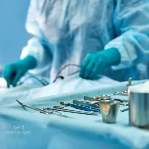 غرفة عمليات في Iteld Plastic Surgery مع أدوات جراحية وطاقم طبي