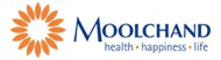 Logotipo de la clínica Moolchand Medcity South Delhi con eslogan de salud
