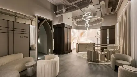 Modern reception area at Forena Clinic with elegant interior design