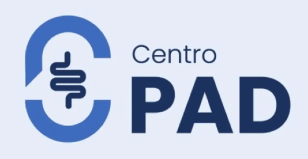 Logo de la clinique Centro PAD avec graphique d’intestin stylisé
