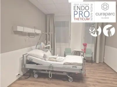 غرفة مريض في ENDOPROTHETICUM Rhein-Main بسرير ومستشفى حديث ومعدات طبية