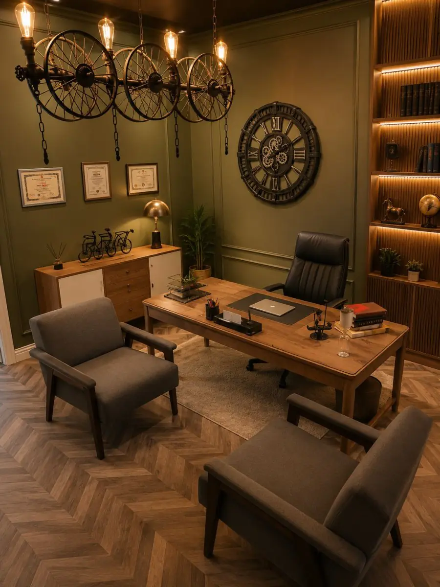 Doctor's office at Dr. Serkan Akıncı Clinic, Istanbul, modern decor and certificates