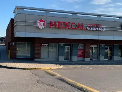 101 Medical Centre clinic exterior with Pharmasave pharmacy entrance