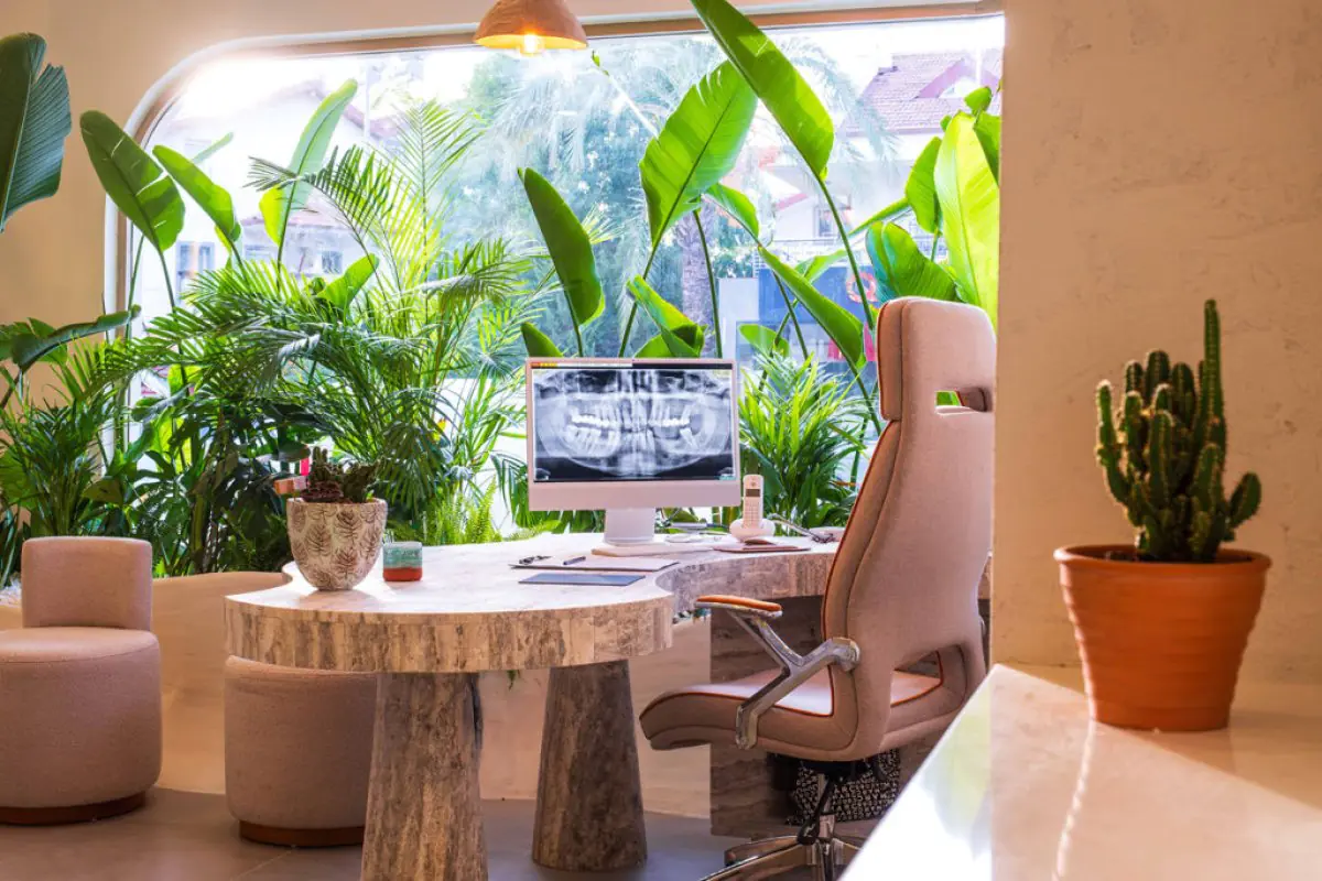 Bureau de consultation à D’Art Dental Clinic avec radio dentaire et décor moderne