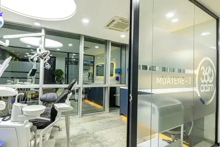 Sala de tratamiento dental moderna con equipo avanzado en 360 Dental Clinic