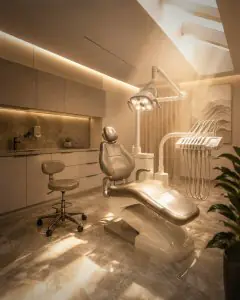 غرفة علاج أسنان حديثة في Dental Club Karadjovi مزودة بمعدات متطورة