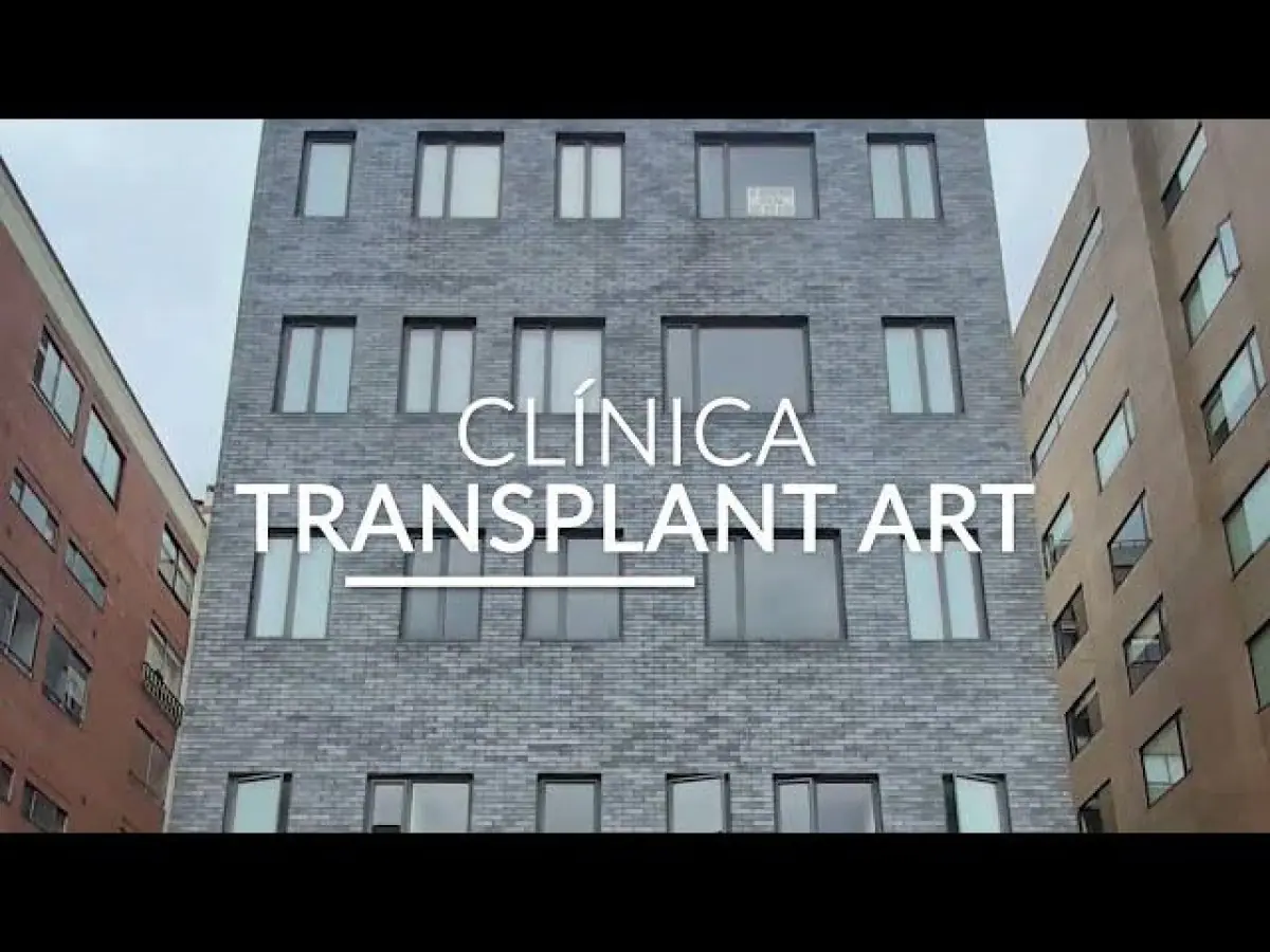 Clinic facade of Transplant Art clinic, modern medical building exterior