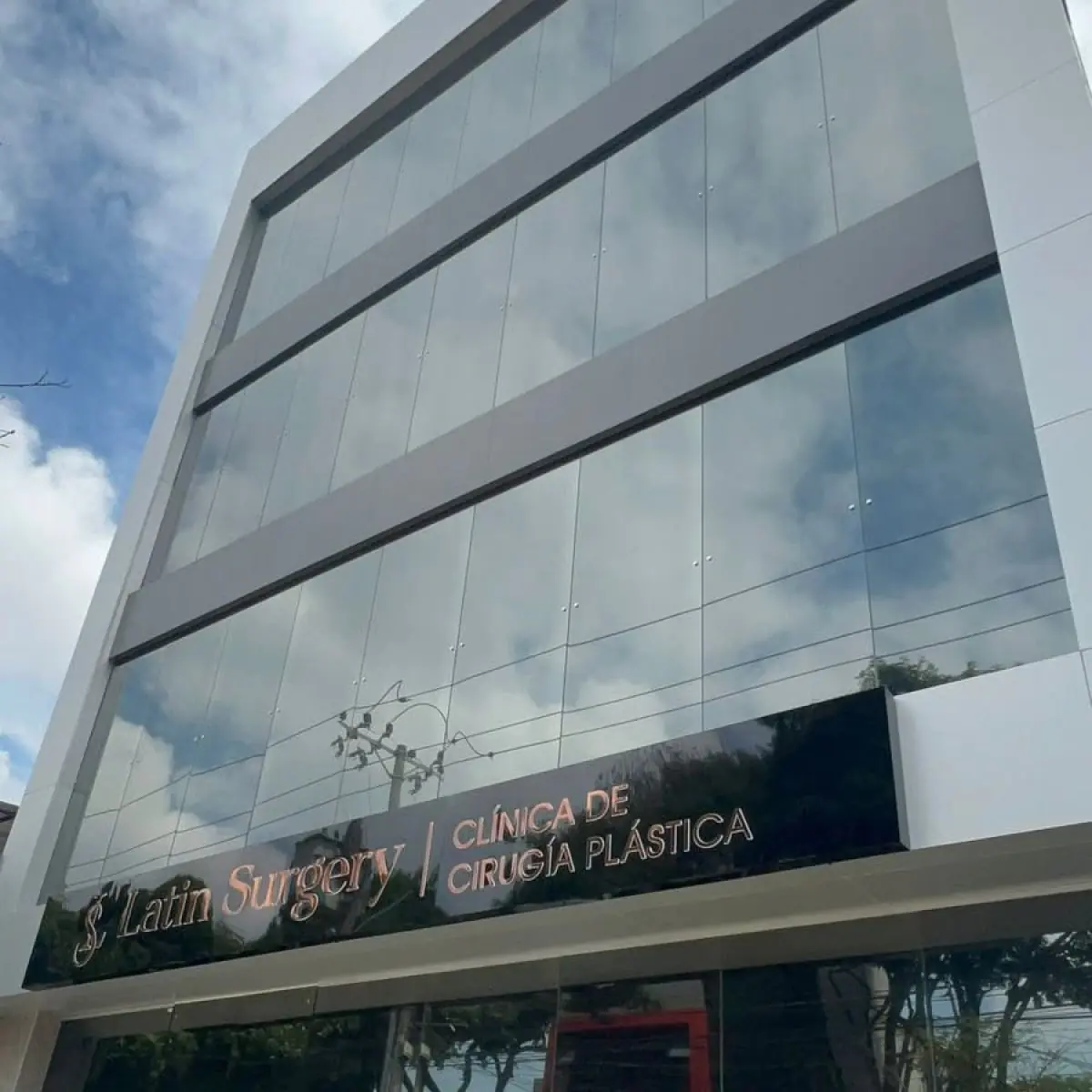 Modern glass facade of Latin Surgery plastic surgery clinic