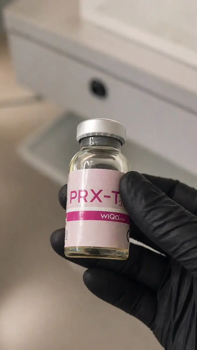PRX-T33 cosmetic peel vial at Dr. Tiurina Cosmetology clinic