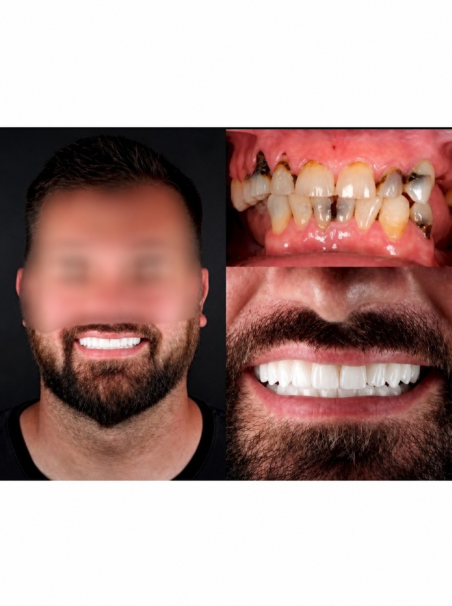 نتائج قبل وبعد قشور البورسلين في Dental Brush Clinic – تحول الابتسامة