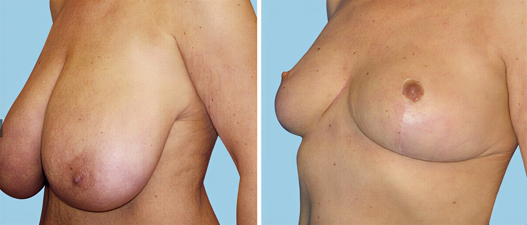 Resultados antes y después de reducción de senos en ABClinic Art & Beauty, mejor contorno
