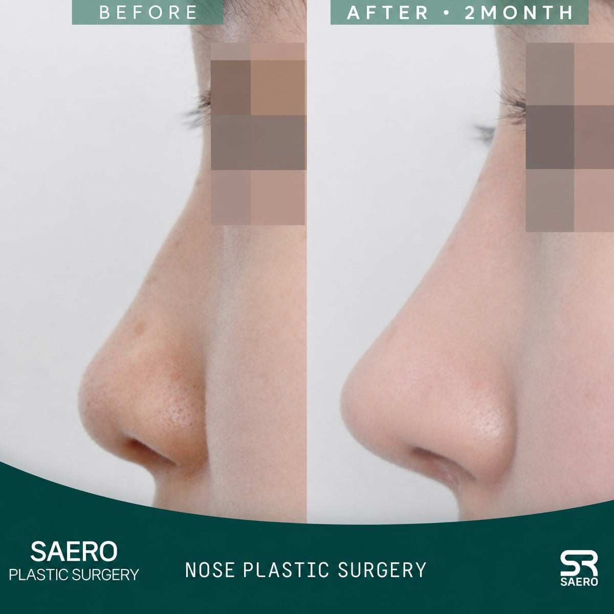 نتائج تجميل طرف الأنف قبل وبعد في SAERO Plastic Surgery، تحسين شكل الأنف