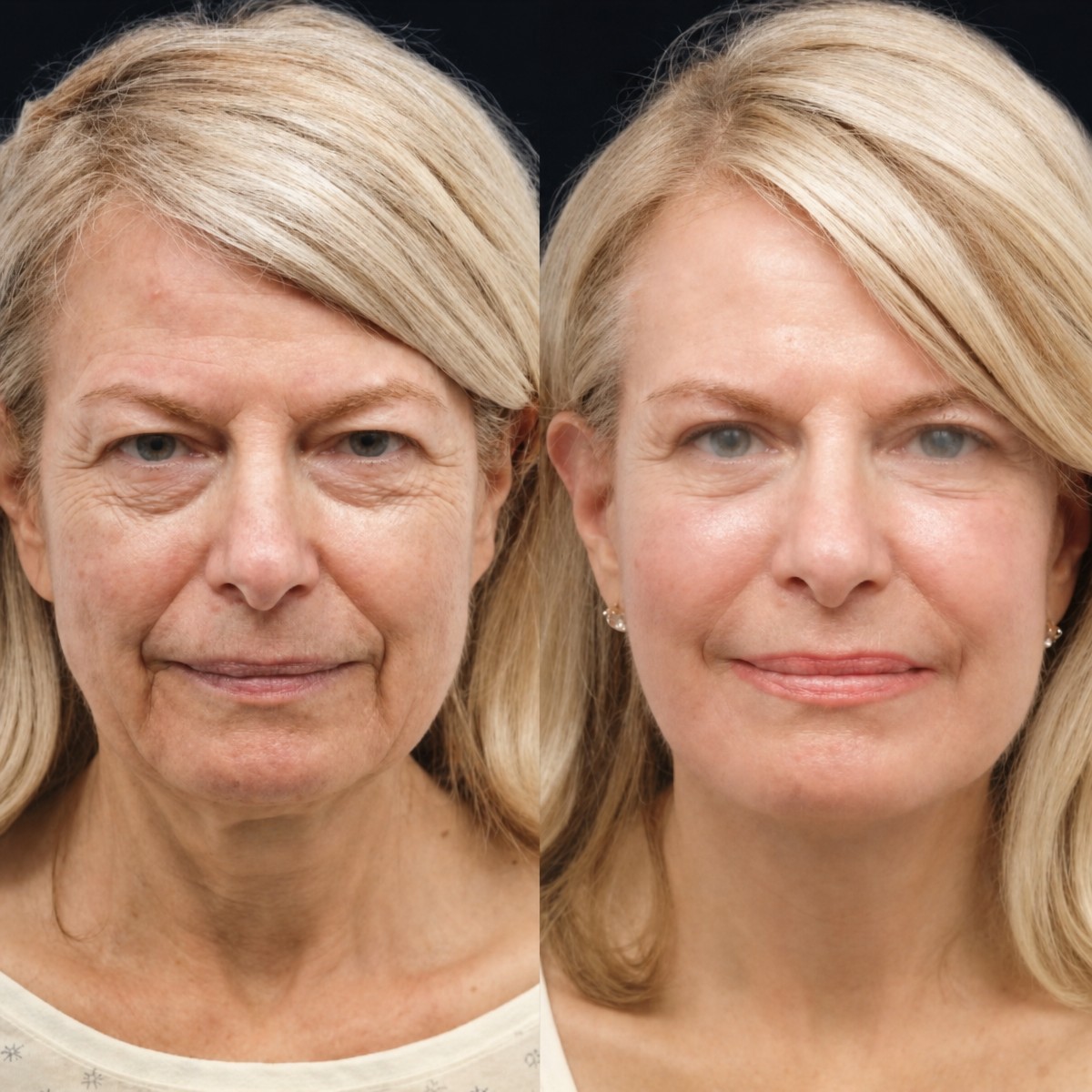 Resultados antes y después de deep plane facelift en Memorial Antalya Hospital, rejuvenecimiento facial