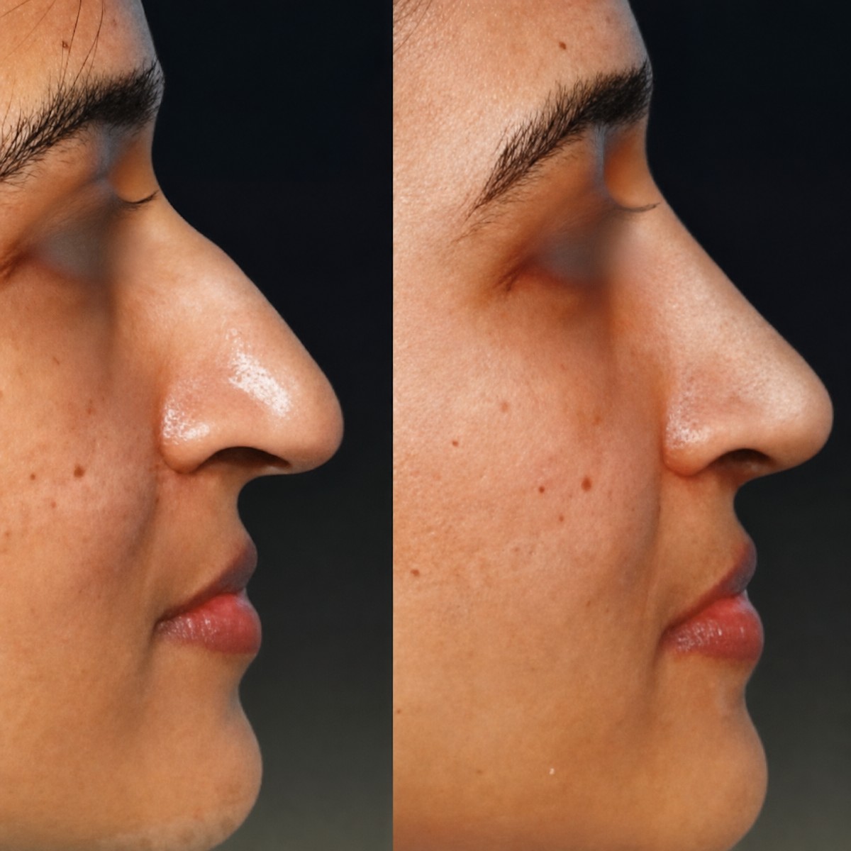 Resultados antes y después de rinoplastia asiática en Memorial Şişli Hospital, remodelación nasal