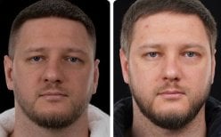 Before and after rhinoplasty results at Yurchenko Plastic Surgery Team, improved nose shape