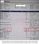 Kidney function test results before stem cell rejuvenation at RE:YOUTH (YONSEI BH Arterial Stemcell Clinic)