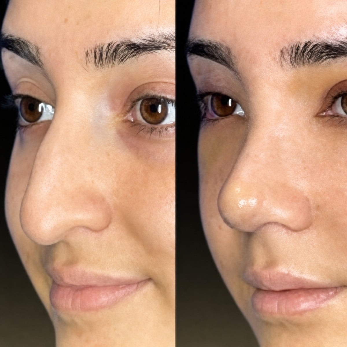 نتيجة قبل وبعد تجميل الأنف بالموجات فوق الصوتية في مستشفى ميموريال شيشلي، إعادة تشكيل الأنف