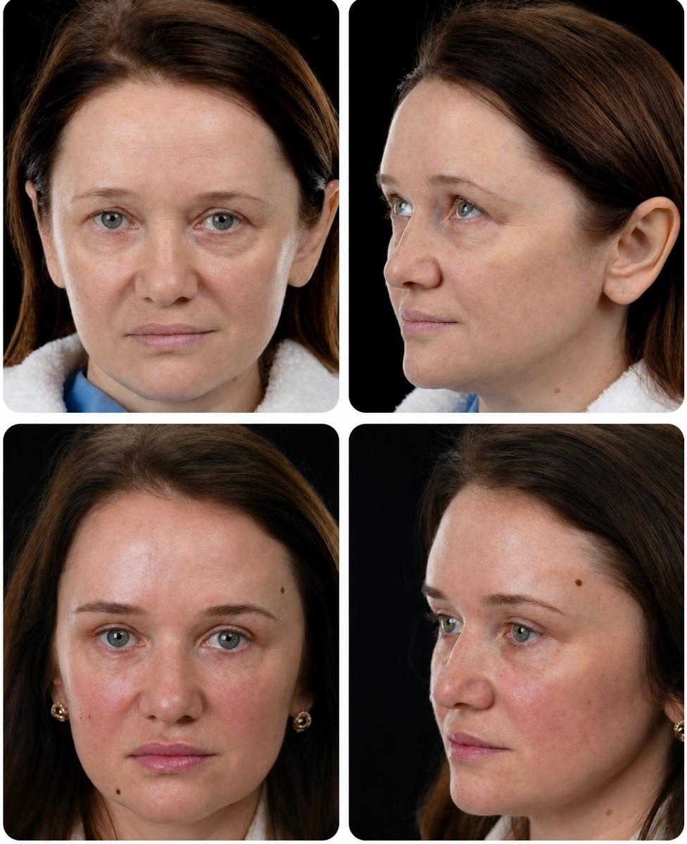 نتائج شد الوجه قبل وبعد في Yurchenko Plastic Surgery Team، تجديد شباب الوجه