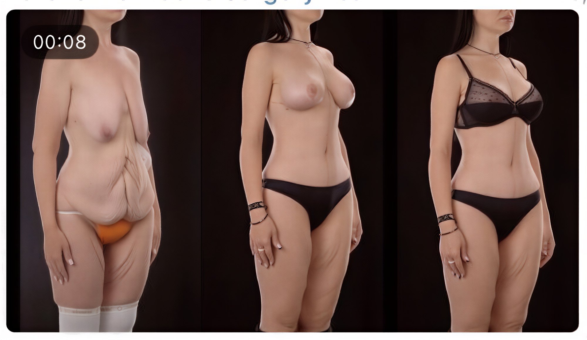 نتائج قبل وبعد عملية تجميل الأم في Yurchenko Plastic Surgery Team، نحت الجسم