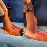 Before and after scrotoplasty results at Uroaesthetic, improved scrotal contour and appearance