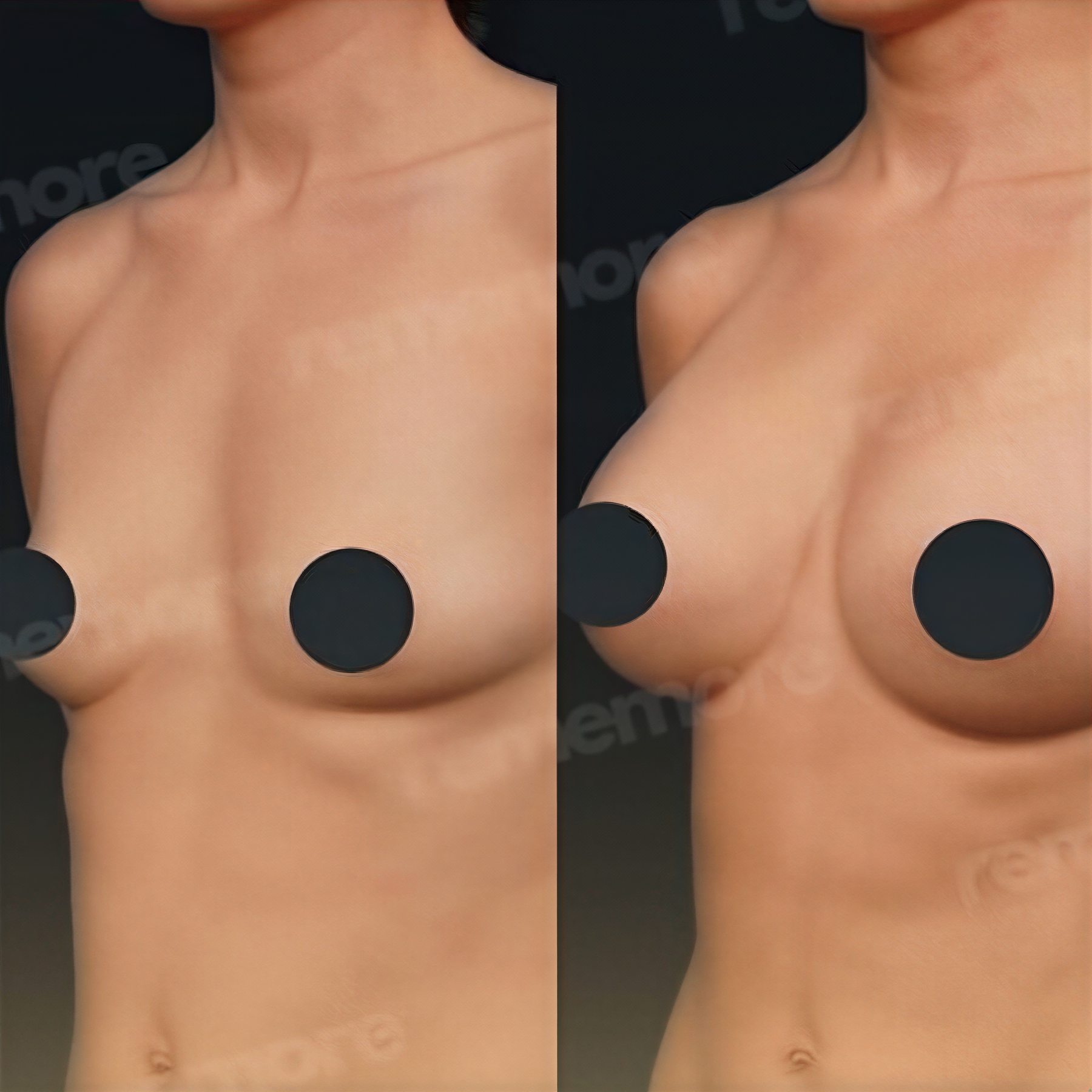 Resultados antes y después de aumento de senos con lipofilling en Memorial Bahçelievler Hospital