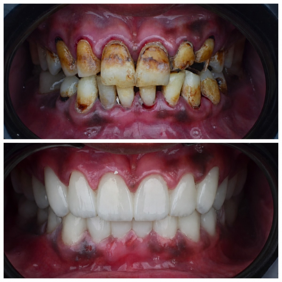 نتائج قبل وبعد ابتسامة هوليود في Omara Dental Centers – تحول كامل للابتسامة