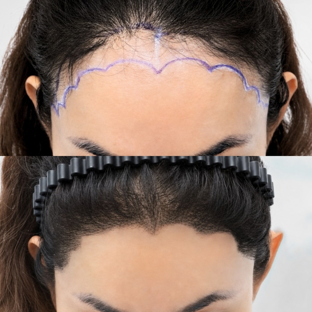 نتائج زراعة الشعر FUE للنساء في مستشفى وانسيري، تحسين خط الشعر الأمامي