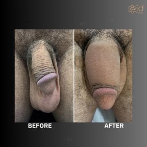Before and after Genital PRP (O-Shot) results at ID Clinic Bangkok, visible enhancement