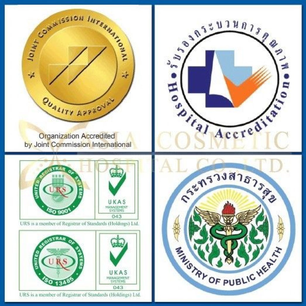 Certyfikaty Asia Cosmetic Hospital: JCI, akredytacja, ISO, Ministerstwo Zdrowia
