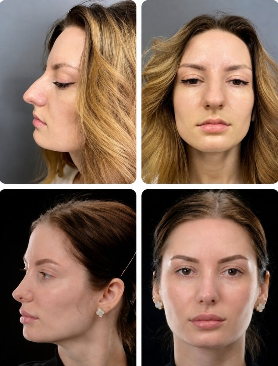 نتائج تجميل الأنف قبل وبعد في Yurchenko Plastic Surgery Team، إعادة تشكيل الأنف