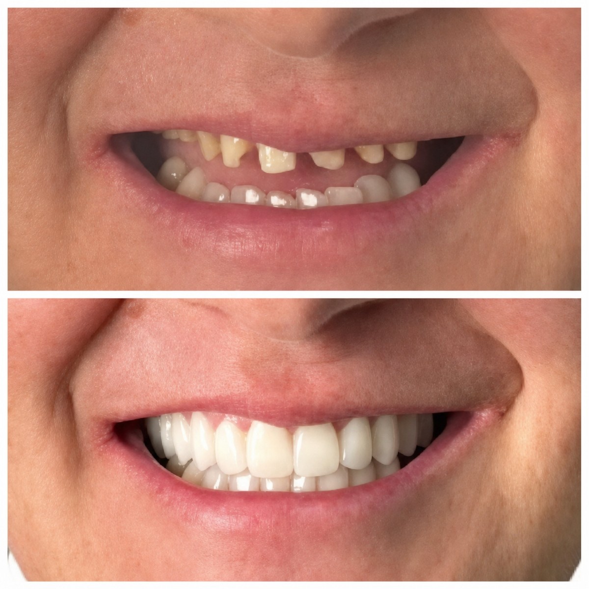Resultados de implantes dentales antes y después en Santa Caterina Clinic – sonrisa restaurada