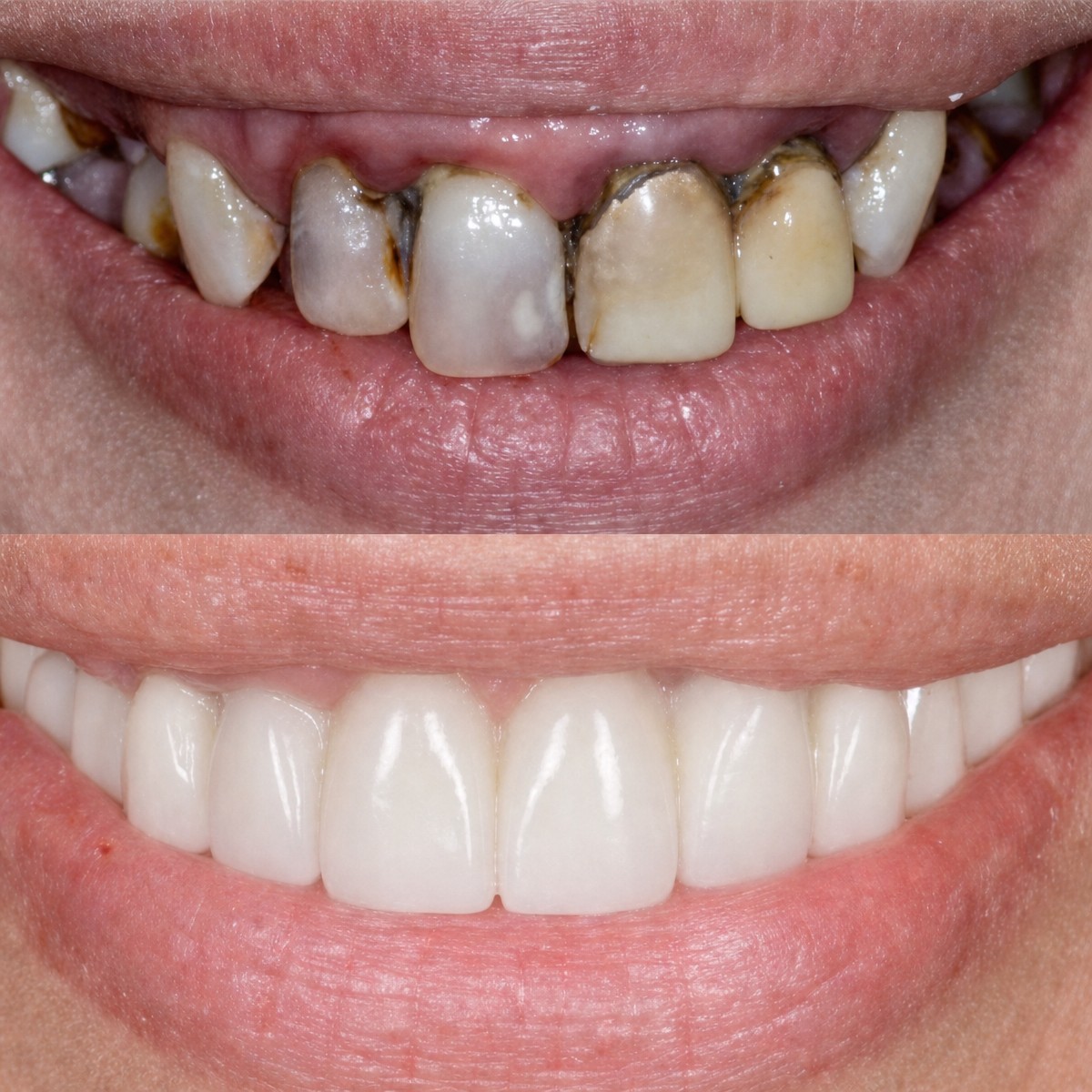 نتائج قبل وبعد زراعة الأسنان في BMC Dental Klinik – ابتسامة صحية مستعادة