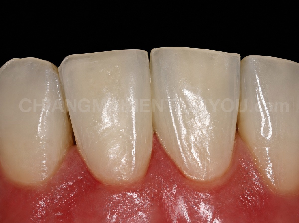 نتيجة تنظيف الأسنان (تقشير) في Dental 4 You Clinic – أسنان أمامية أنظف بوضوح
