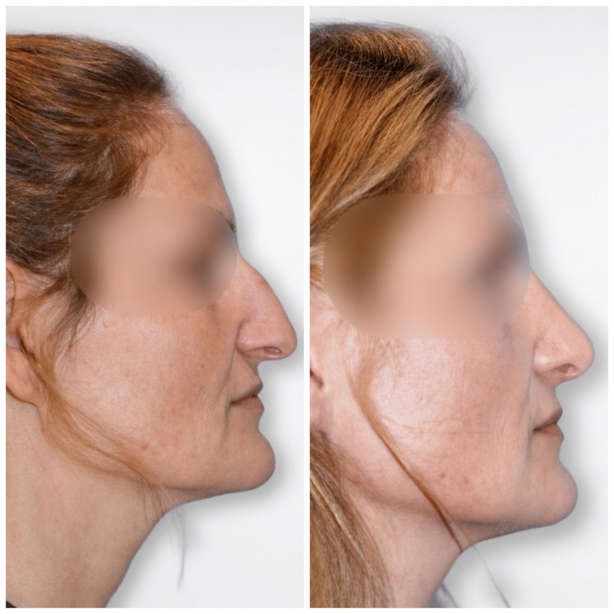 نتائج عملية تجميل الأنف قبل وبعد في Klinika Promedion، تحسين شكل الأنف والملف الجانبي