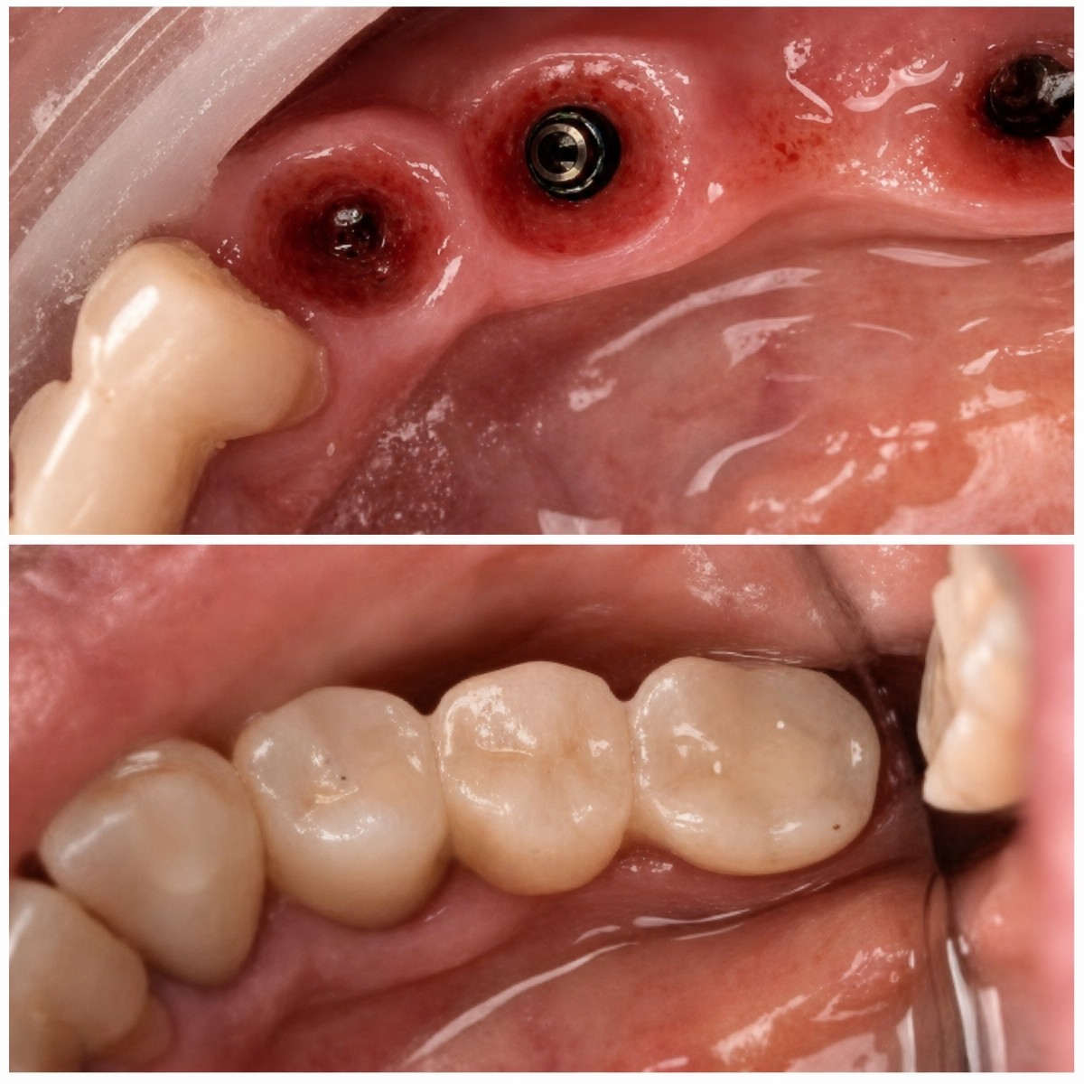 نتائج قبل وبعد تركيب طقم الأسنان في عيادة Dental Clinic Dynasty Stomatology في كراكوف