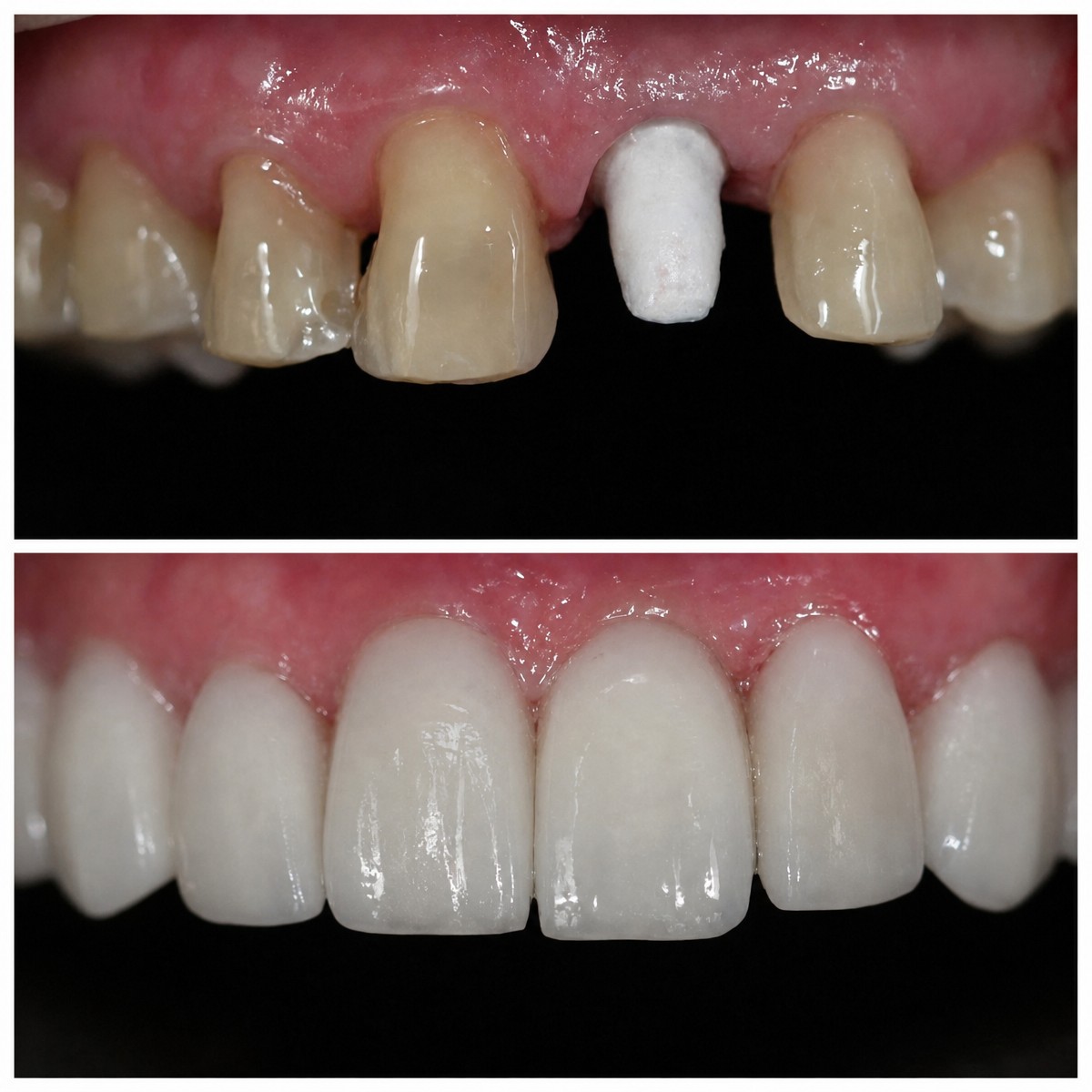 نتائج قبل وبعد تركيب تيجان الأسنان في عيادة Dentist at home، تشونبوري