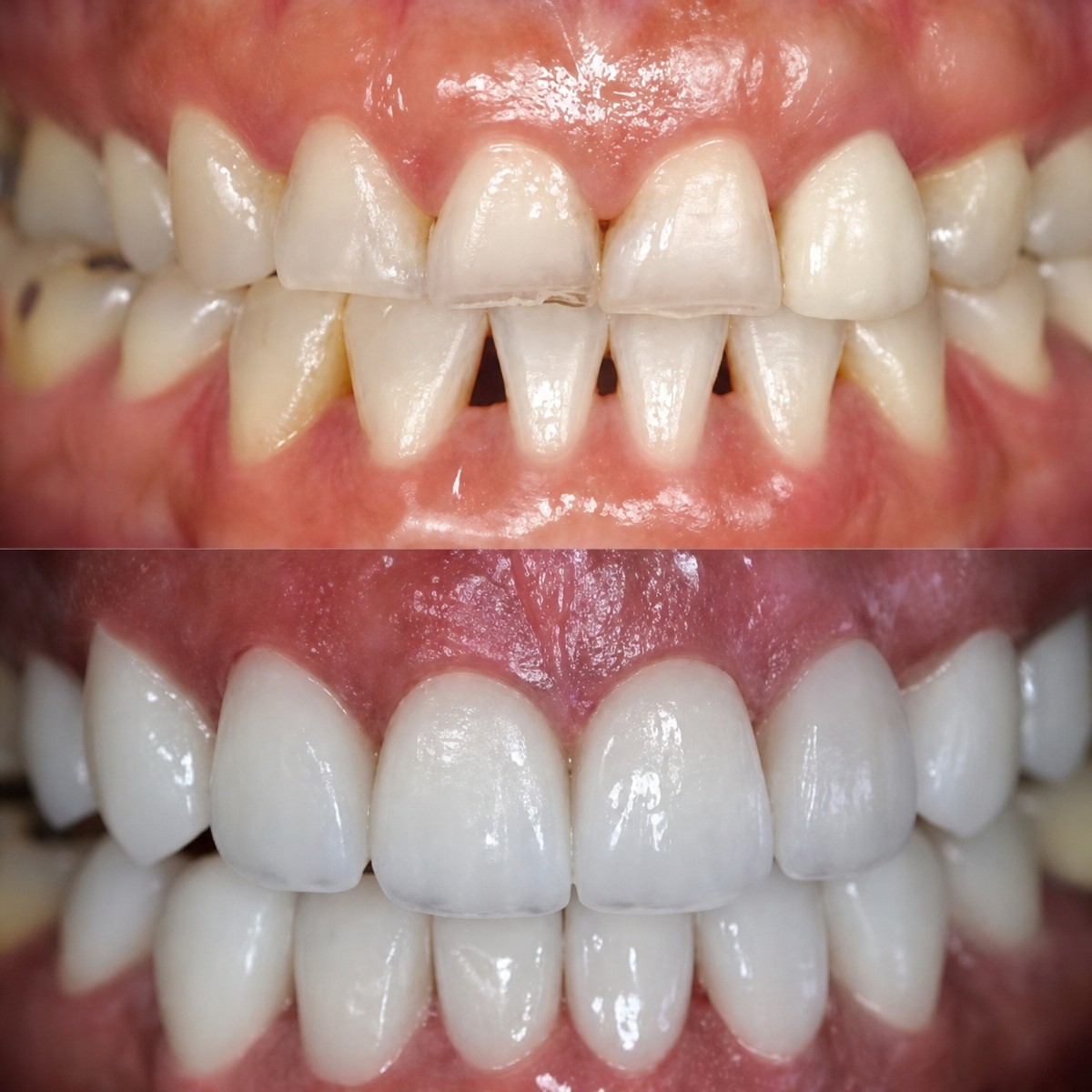 نتيجة قبل وبعد الفينير في عيادة Dentist at home، تشونبوري – تحسين مظهر الابتسامة