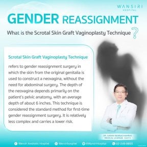 Scrotal skin graft vaginoplasty result at Wansiri Hospital – gender reassignment surgery outcome