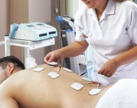 Physiotherapy session with electrotherapy at Nobel Medical, Physical Therapy & Rehabilitation Center