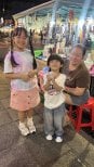 No medical procedure shown. Street market scene with people at night, not clinic-related.