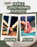 Before and after penis enlargement results at Menness Wellness Clinic, visible length increase