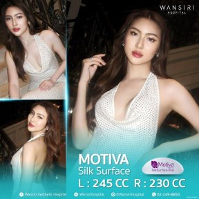 Breast augmentation with Motiva implants at Wansiri Hospital, natural contour result shown