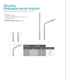 Implant pénien malléable Genesis pour dysfonction érectile à Menness Wellness Clinic résultat
