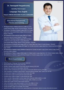 Dr. Tanongsak Panyawirunroj, cirujano plástico en Asia Cosmetic Hospital, resumen profesional
