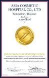 Certificado de acreditación JCI de Asia Cosmetic Hospital por estándares internacionales de calidad