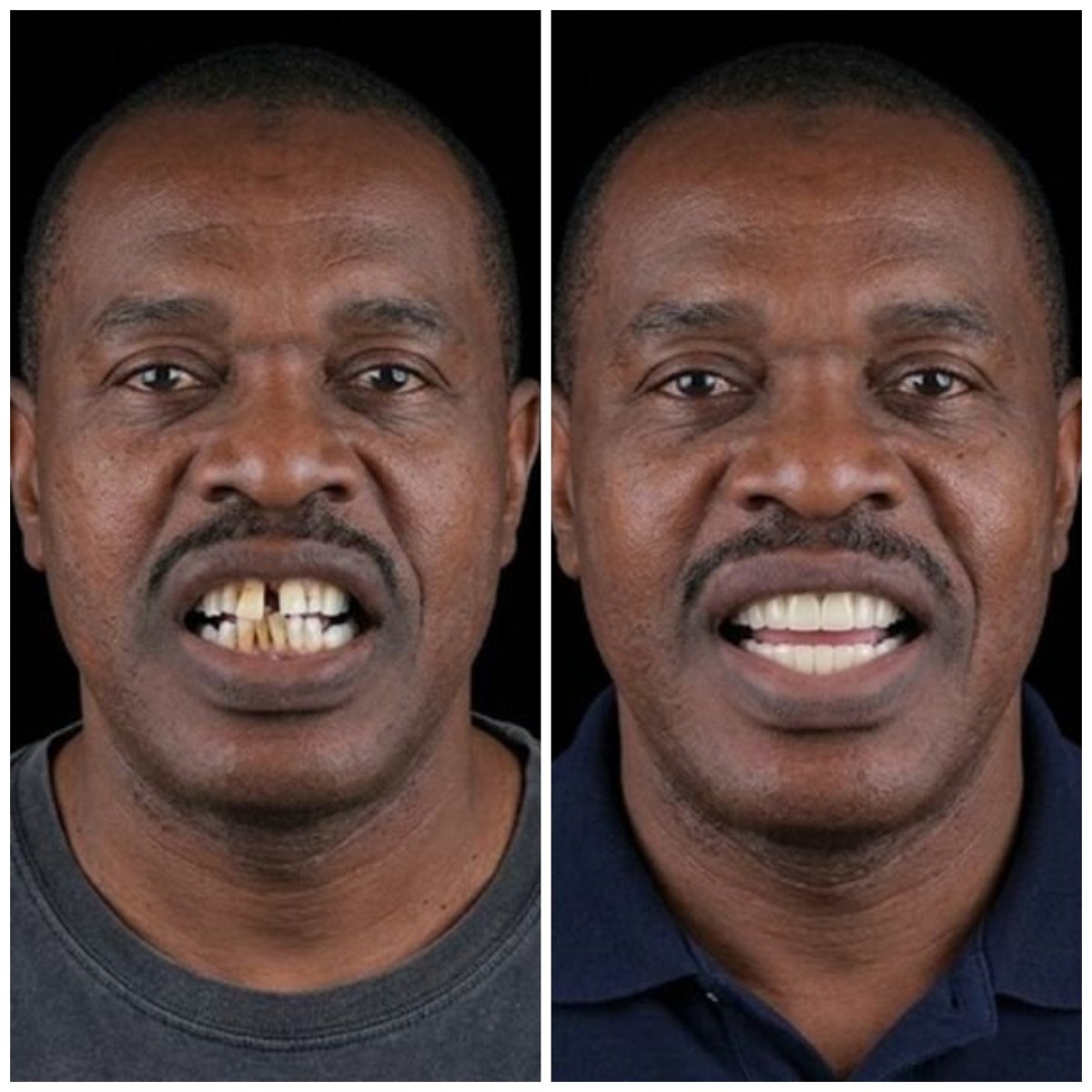 نتائج قبل وبعد زراعة الأسنان في VBright Dental – استعادة الابتسامة ومحاذاة الأسنان
